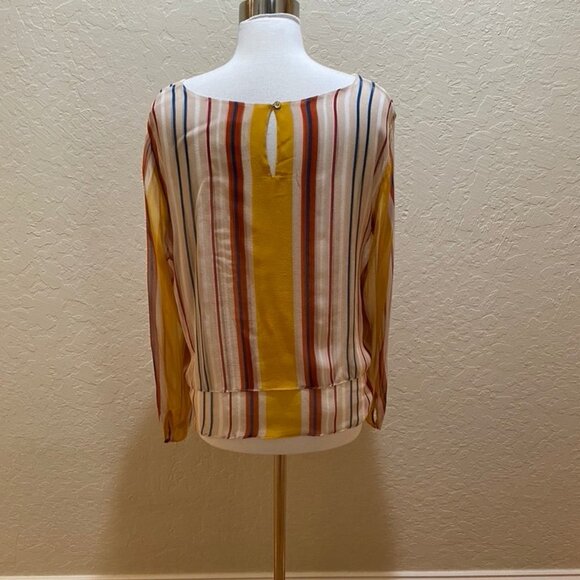 NWOT Anthropologie sheer layered stripe blouse XL - Picture 7 of 8